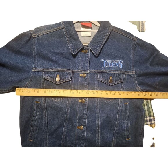 Reebok Tennessee Titans Women’s Denim Jacket Blue NFL Team Logo Size M - Picture 4 of 8